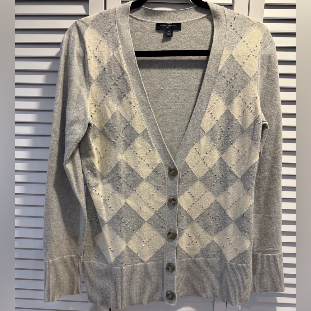 Banana Republic Light Gray Knit Top